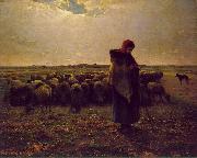 Shepherdess with her flock